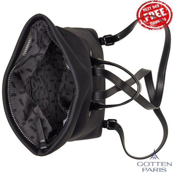 DKNY Tilly Logo Medium Zip-Top Flap Backpack Black/Black Women\'s Bag main image 4